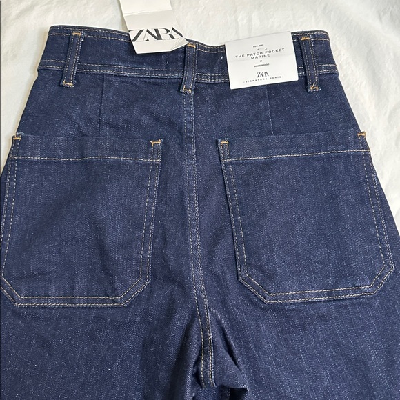 Zara The Patch Pocket Marine Jeans Size 2 - Picture 4 of 11